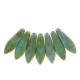 Czech Glass Daggers beads 5x16mm Turquoise picasso